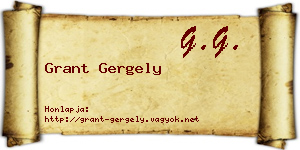 Grant Gergely névjegykártya